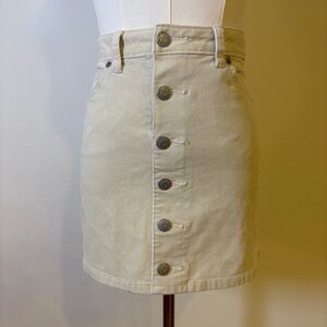 Cat & Jack Girls Cream Corduroy Button-Front Mini Skirt Size M (7/8)